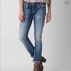 Rock revival straight Charon sparkle beads jeans
